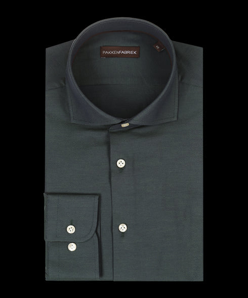 Royal dark green oxford overhemd met wide spread kraag