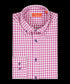 Roze-wit geruit overhemd met button-down