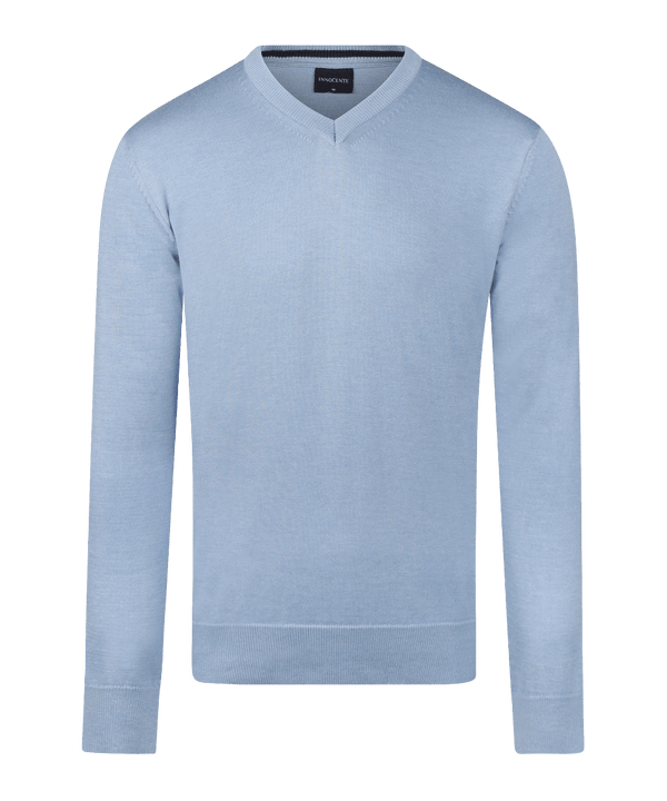 Lichtblauwe pullover met V-neck