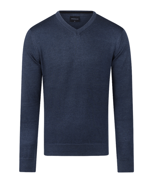 Indigo pullover met V-neck