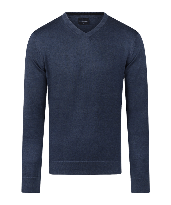 Indigo pullover met V-neck