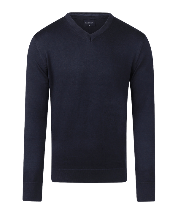 Navy pullover met V-neck