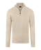 Beige half-zip met geribde boorden