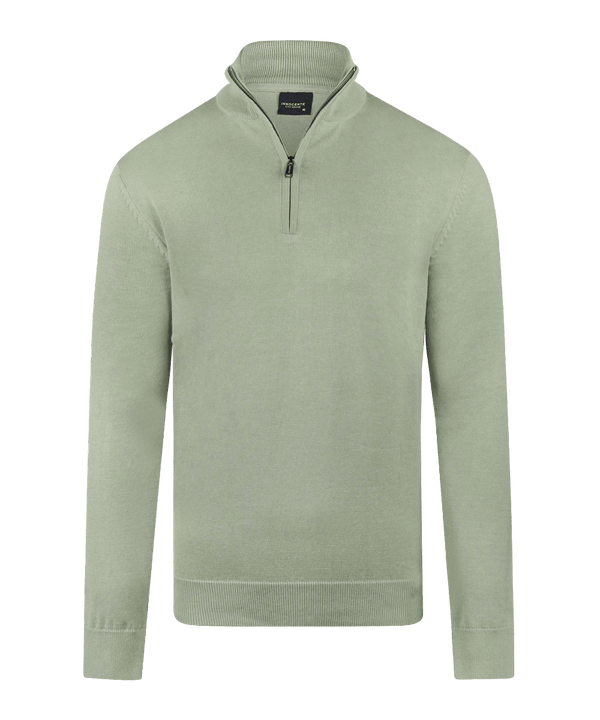 Mint half-zip met geribde boorden