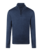 Indigo half-zip met geribde boorden
