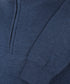 Indigo half-zip met geribde boorden