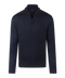 Navy half-zip met geribde boorden