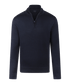 Navy half-zip met geribde boorden