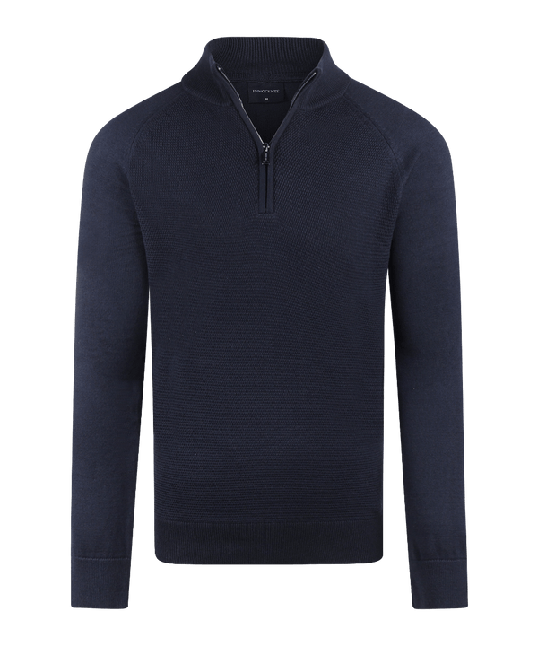 Navy half-zip met structuur