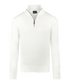 Off-white half-zip met geribde boorden