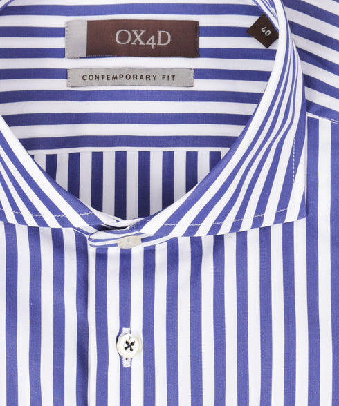 Blauw/wit gestreept overhemd