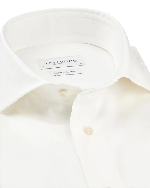 Wit ceremonial shirt met dubbele manchetten