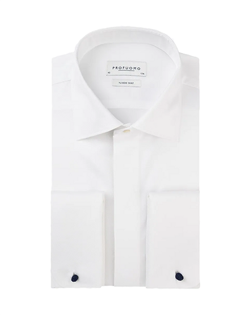 Wit oxford smoking shirt