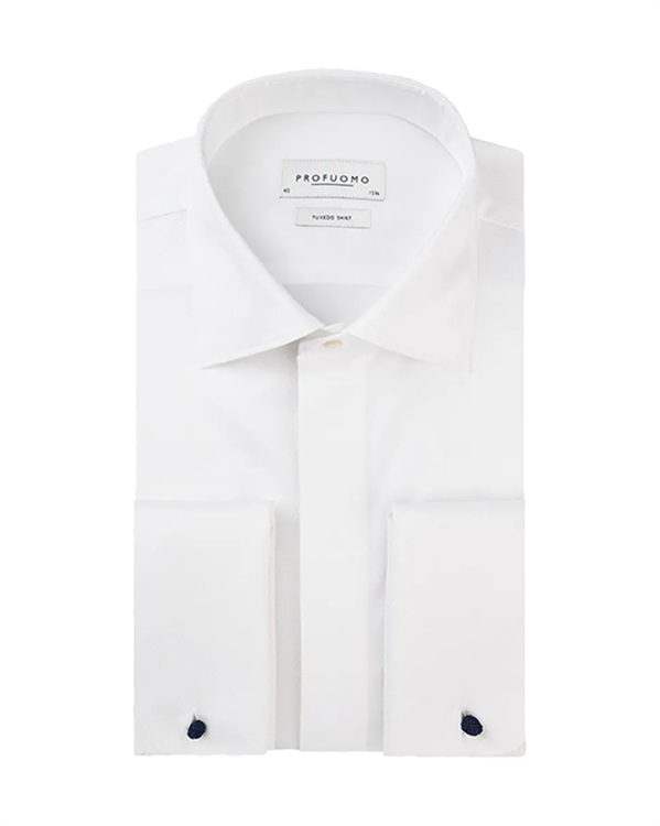 Wit oxford smoking shirt