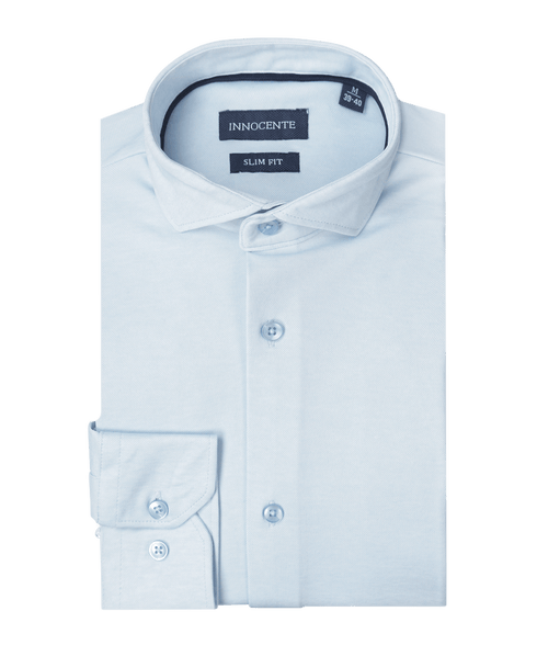 Blauw Japanese knitted shirt van Innocente