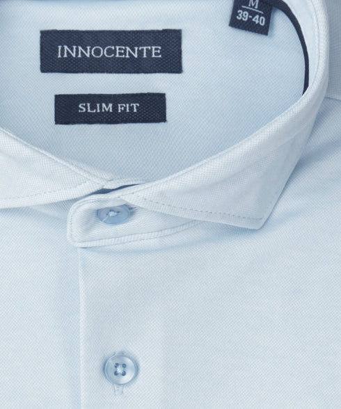 Blauw Japanese knitted shirt van Innocente