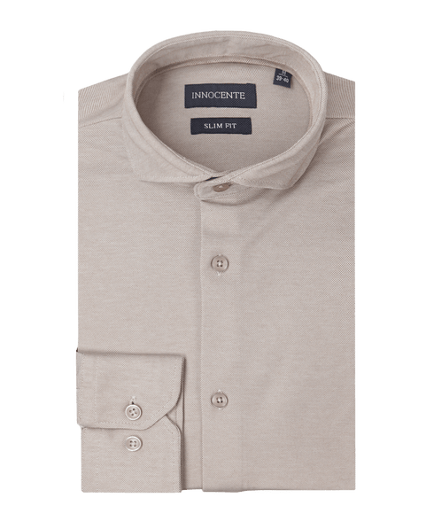 Beige Japanese knitted shirt van Innocente