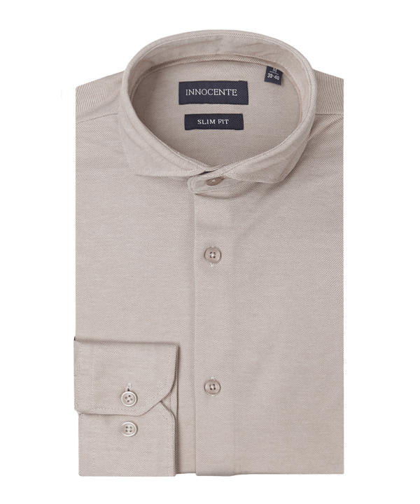 Beige Japanese knitted shirt van Innocente