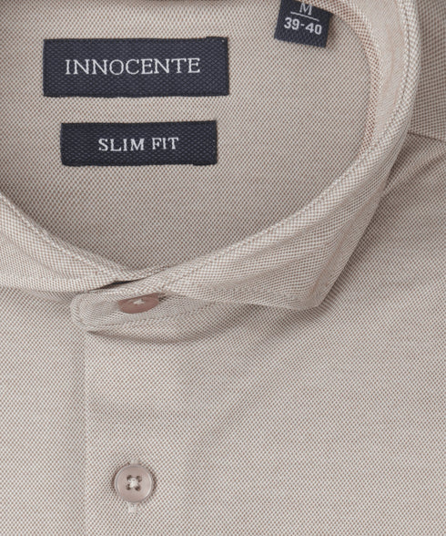 Beige Japanese knitted shirt van Innocente