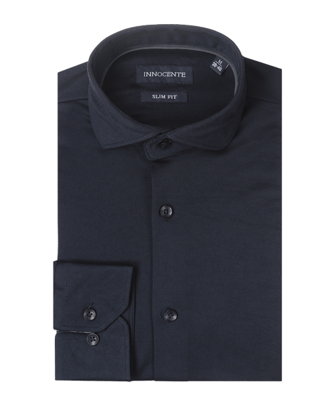 Navy Japanese knitted shirt van Innocente
