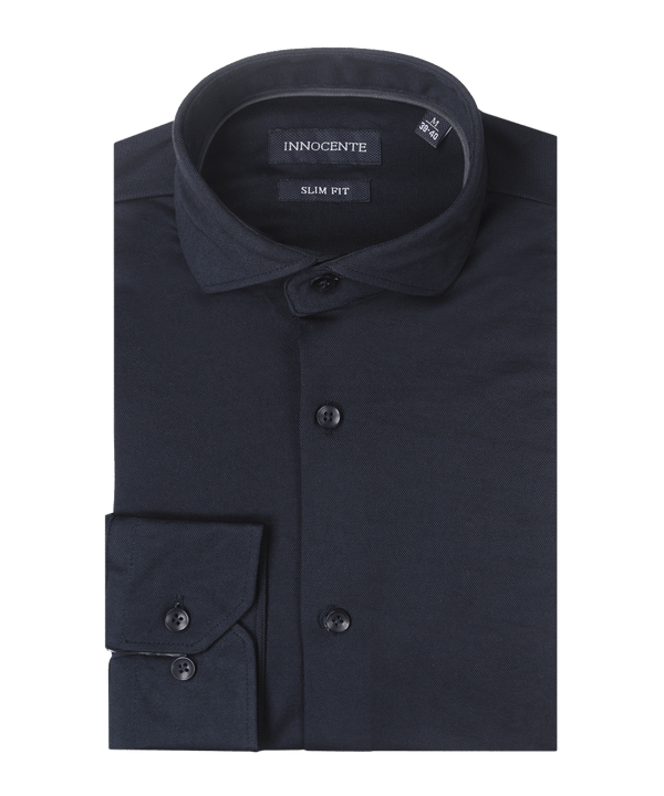 Navy Japanese knitted shirt van Innocente
