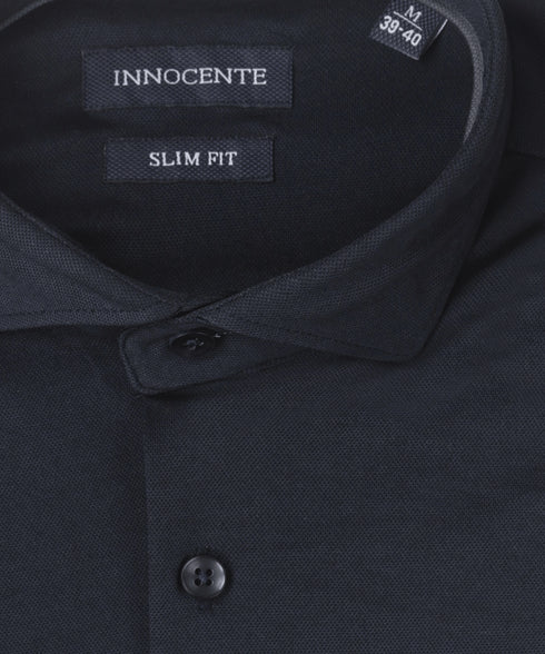 Navy Japanese knitted shirt van Innocente