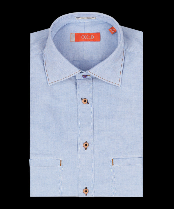 Oxford casual overhemd met dubbele borstzak
