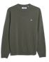 Olive pullover met ronde hals van lamswol