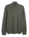 Olive halflange zip van lamswol
