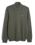 Olive halflange zip van lamswol