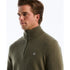 Olive halflange zip van lamswol