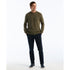 Olive pullover met ronde hals van lamswol