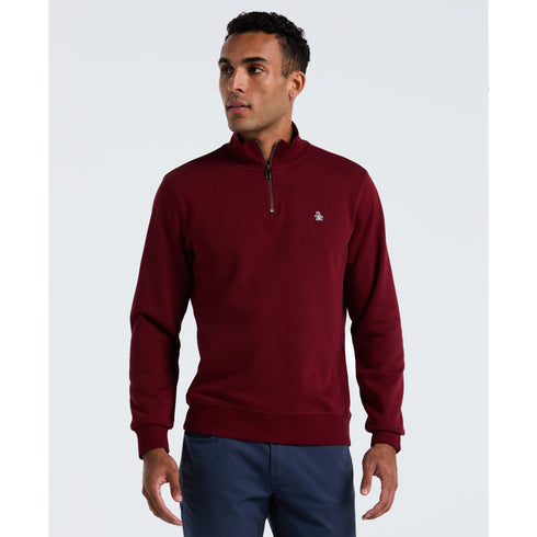 Brique sweater met 1/4 zip