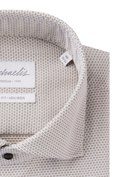 Bruin blokjes-overhemd met zwarte knopen