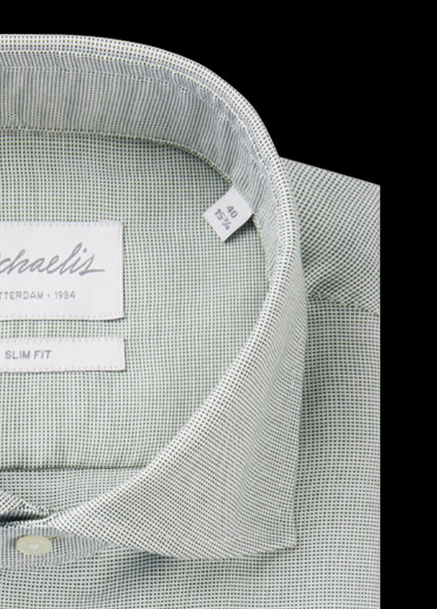 Lichtgroen fijngeblokt overhemd met lichte knopen