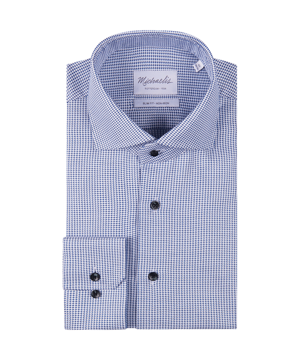 Pied-de-poule overhemd met donkere knopen