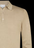 Zandkleurige polo met lange mouw