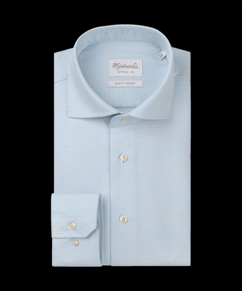 Lichtblauw pied-de-poule overhemd