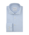 Blauw overhemd met zeer subtiel ruitjespatroon