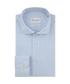 Blauw overhemd met zeer subtiel ruitjespatroon