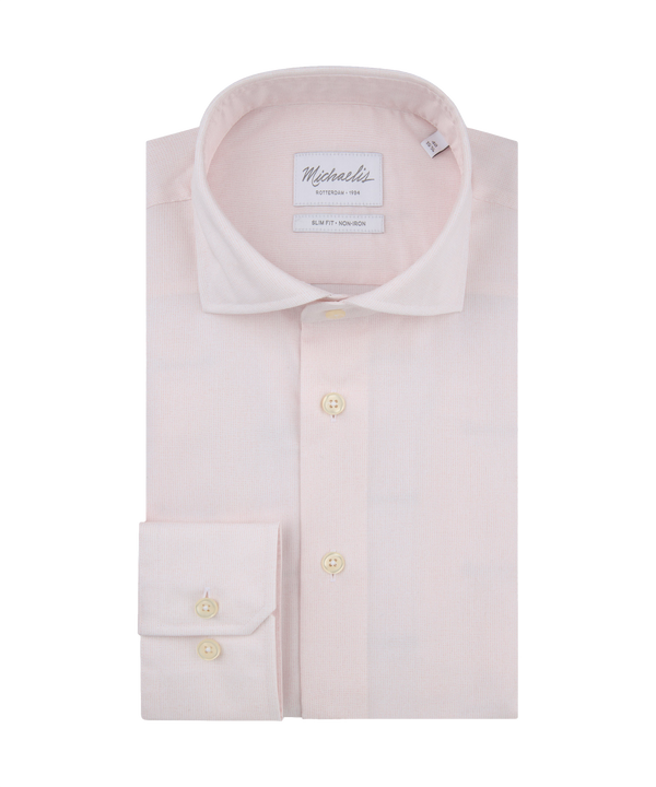 Oudroze overhemd met zeer subtiel ruitjespatroon