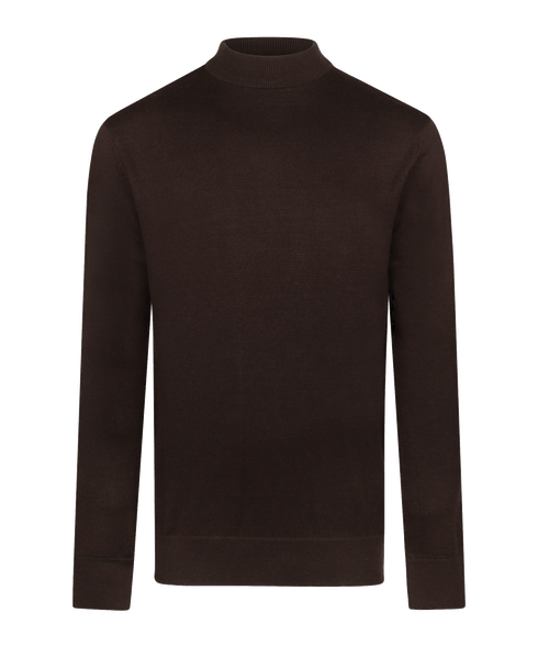 Donkerbruine pullover met crewneck