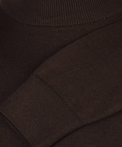 Donkerbruine pullover met crewneck