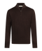 Chocoladebruine half-zip met geribde boorden
