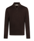 Chocoladebruine half-zip met geribde boorden