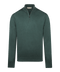 Bosgroene half-zip met geribde boorden
