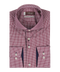 Bordeaux rood overhemd met kleine ruit (Extra lange mouwen)