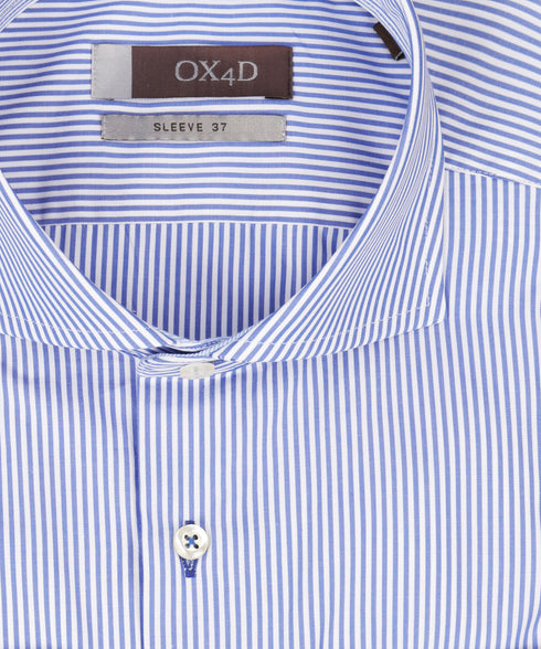 Blauw-wit gestreept overhemd (Extra lange mouwen)