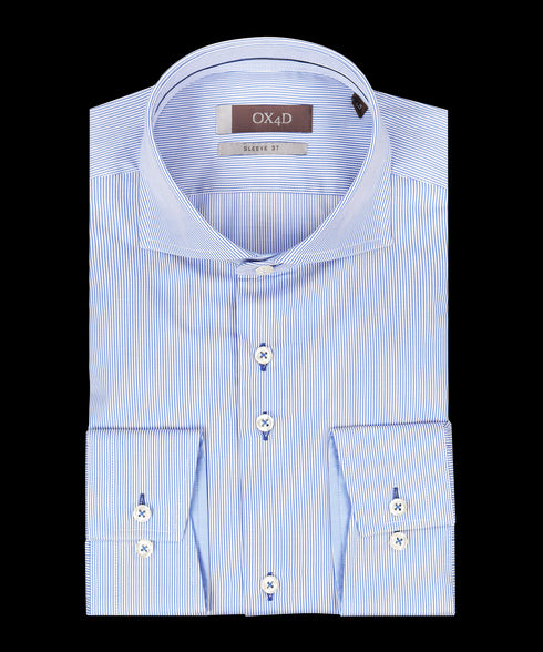 Blauw overhemd met pinstripe (Extra lange mouwen)