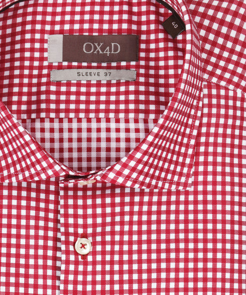 Royal rood geruit overhemd (Extra lange mouwen)